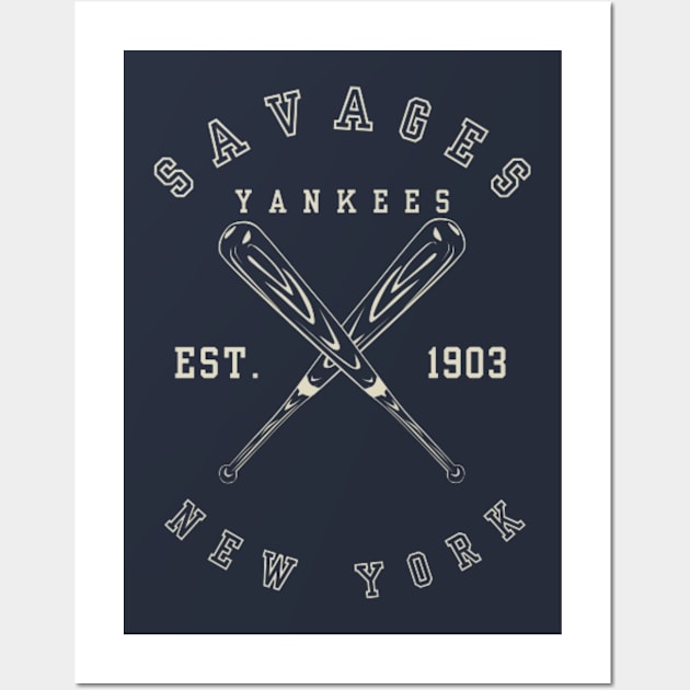 Yankees Savages Baseball Wall Art by Alexander S.